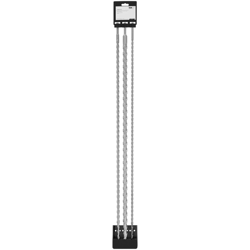 Betono grąžtų rinkinys SDS PLUS HRC50 ilgis 1000 mm sk. 12mm 16mm 24mm - 3 vnt.