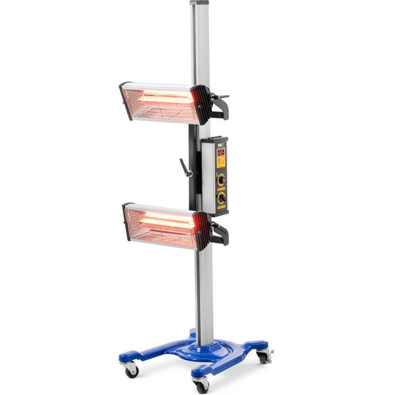 2 x 1000 W dirbtuvių infraraudonųjų spindulių šildytuvas automobilio kėbulo džiovinimui ant stovo