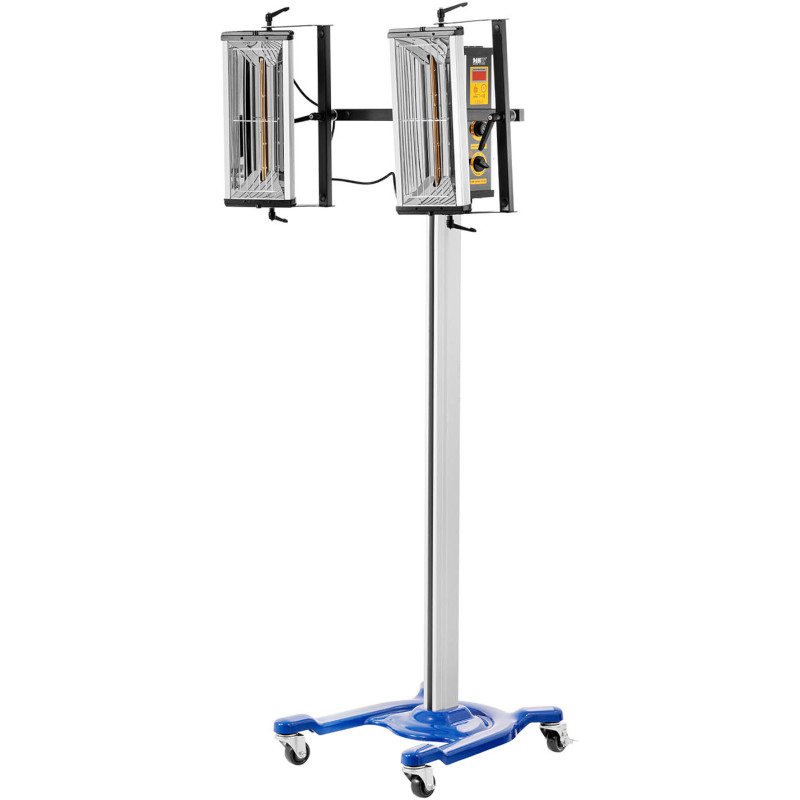 2 x 1000 W dirbtuvių infraraudonųjų spindulių šildytuvas automobilio kėbulo džiovinimui ant stovo