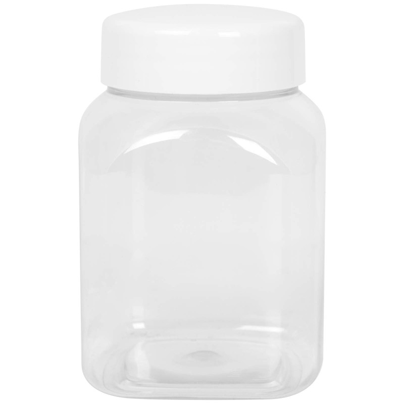 Kvadratinis stiklainis su dangteliu sriegis 63/485 skaidrus 500ml