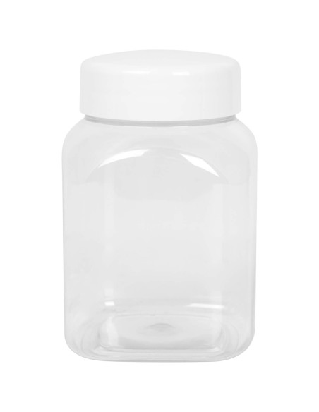 Kvadratinis stiklainis su dangteliu sriegis 63/485 skaidrus 500ml