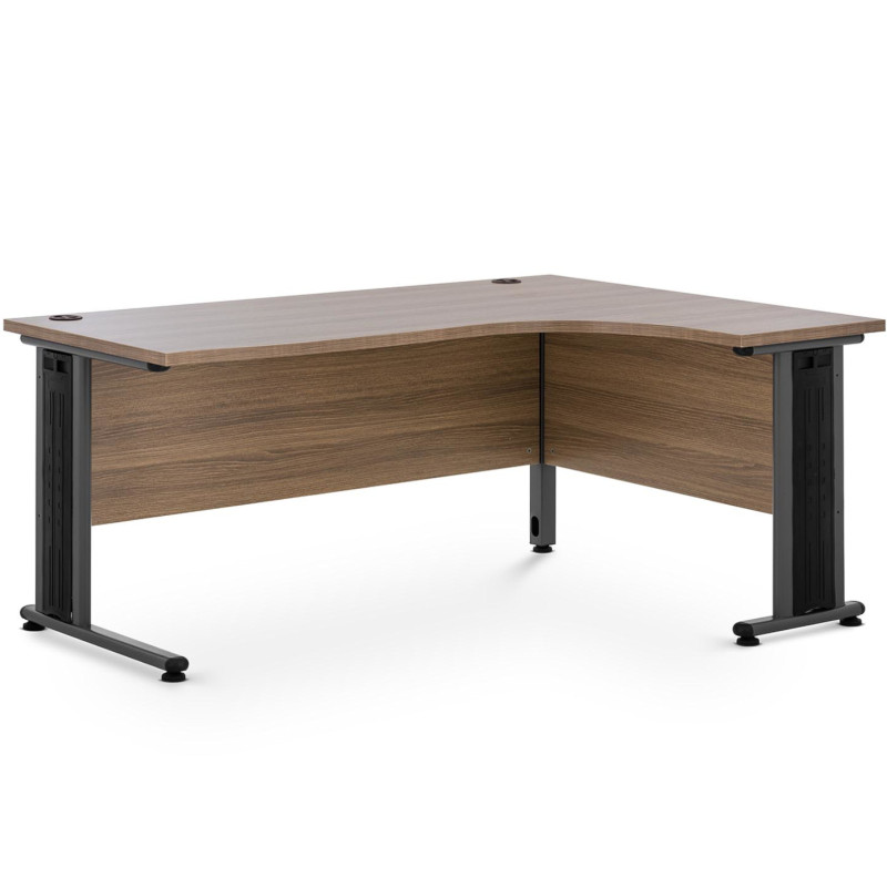 Kampinis kompiuterio stalas ant metalinio rėmo 160 x 120 cm rudas