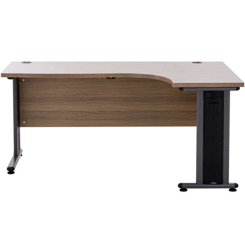 Kampinis kompiuterio stalas ant metalinio rėmo 160 x 120 cm rudas
