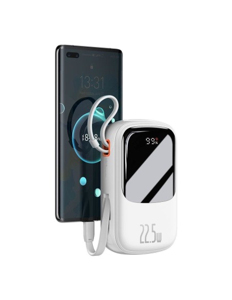 Maitinimo bankas su greitu įkrovimu 20000mAh 22,5W QC-PD-SCP-FCP USB-C kabelis baltas Maitinimo bankas su greitu įkrovimu 20000mAh 22,5W QC-PD-SCP-FCP USB-C kabelis baltas