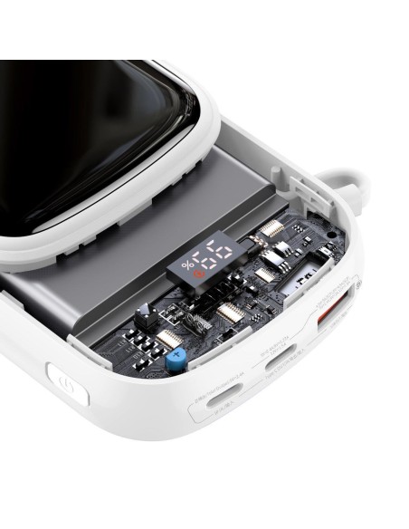 Maitinimo bankas su greitu įkrovimu 20000mAh 22,5W QC-PD-SCP-FCP USB-C kabelis baltas Maitinimo bankas su greitu įkrovimu 20000mAh 22,5W QC-PD-SCP-FCP USB-C kabelis baltas