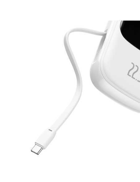 Maitinimo bankas su greitu įkrovimu 20000mAh 22,5W QC-PD-SCP-FCP USB-C kabelis baltas Maitinimo bankas su greitu įkrovimu 20000mAh 22,5W QC-PD-SCP-FCP USB-C kabelis baltas