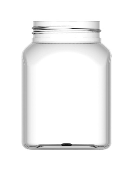 Kvadratinis stiklainis su dangteliu sriegis 63/485 skaidrus 500ml