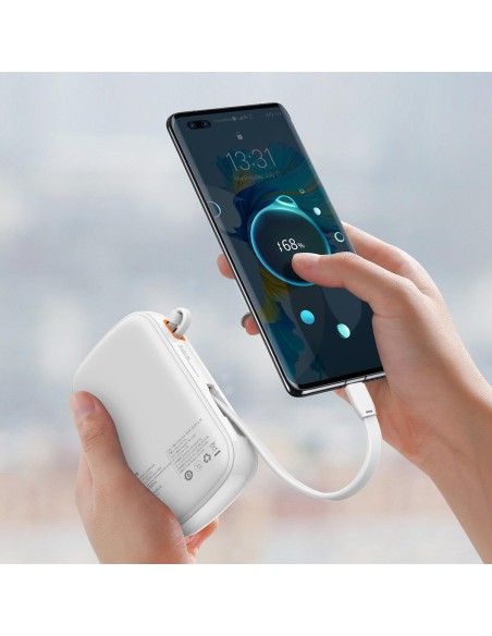Maitinimo bankas su greitu įkrovimu 20000mAh 22,5W QC-PD-SCP-FCP USB-C kabelis baltas Maitinimo bankas su greitu įkrovimu 20000mAh 22,5W QC-PD-SCP-FCP USB-C kabelis baltas