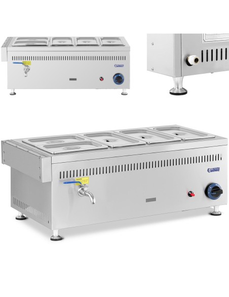 Bain marie dujinis vandens šildytuvas 0,02 bar 3300 W 3x GN 1/3 2x GN 1/4 Bain marie dujinis vandens šildytuvas 0,02 bar 3300 W 3x GN 1/3 2x GN 1/4