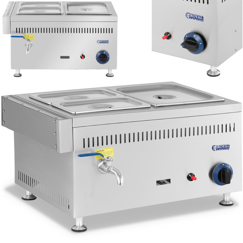 Bain marie dujinis vandens šildytuvas 0,02 baro 3300 W 1x GN 1/2 2x GN 1/4