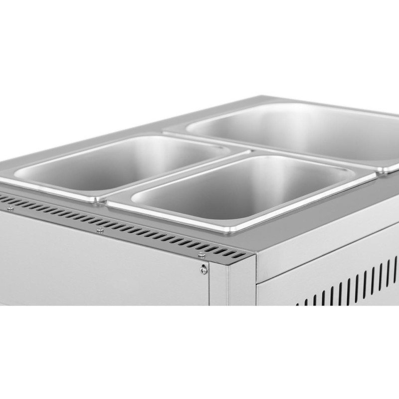 Bain marie dujinis vandens šildytuvas 0,02 baro 3300 W 1x GN 1/2 2x GN 1/4