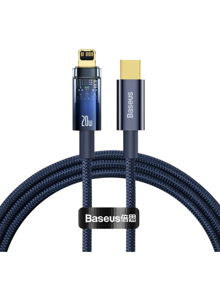 Explorer serijos kabelis USB-C laidas iPhone Lightning 20W 1m mėlynas Explorer serijos kabelis USB-C laidas iPhone Lightning 20W 1m mėlynas