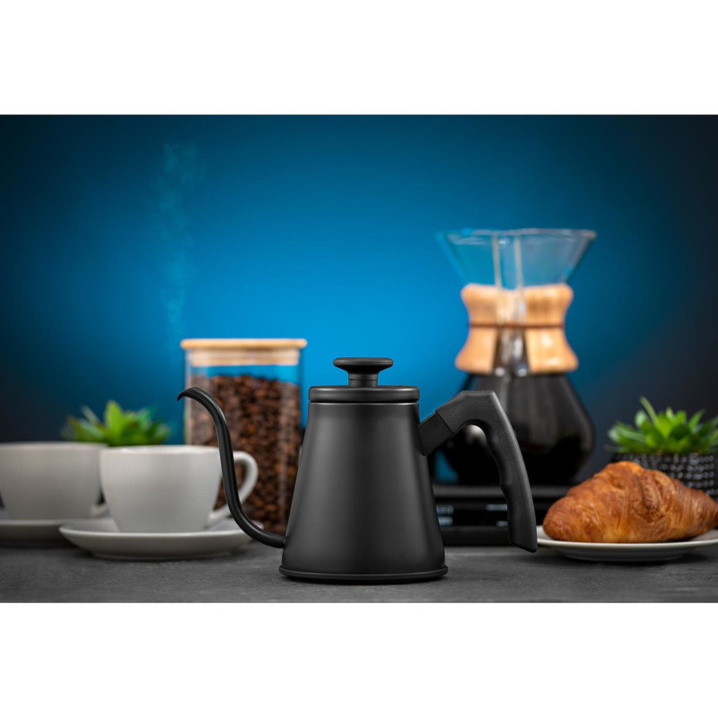 Nerūdijančio plieno kakliukas indukcinei viryklei 0,8 l juodas