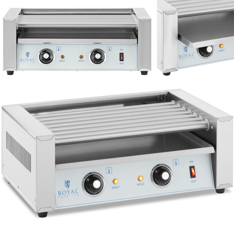 Ritininis grilio šildytuvas dešrainiams - 7 ritinėliai 700 W