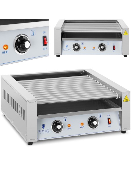 Ritininis grilio šildytuvas dešrainiams - 11 ritinių 1100 W Ritininis grilio šildytuvas dešrainiams - 11 ritinių 1100 W