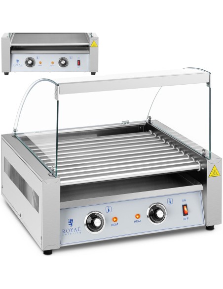 Kaitinamosios ritininės kepsninės dešrainiams su dangteliu - 11 ritinių 1100 W Kaitinamosios ritininės kepsninės dešrainiams su dangteliu - 11 ritinių 1100 W