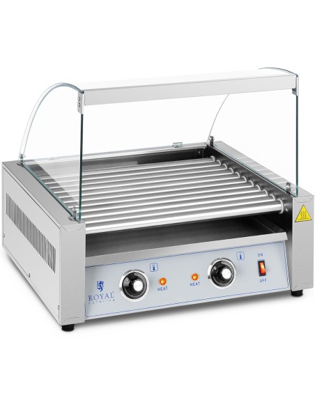 Kaitinamosios ritininės kepsninės dešrainiams su dangteliu - 11 ritinių 1100 W Kaitinamosios ritininės kepsninės dešrainiams su dangteliu - 11 ritinių 1100 W
