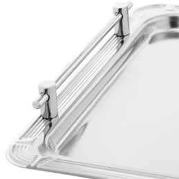 Stačiakampio formos maitinimo švediško stalo serviravimo padėklas su rankenomis STEEL GN 1/1