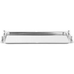 Stačiakampio formos maitinimo švediško stalo serviravimo padėklas su rankenomis STEEL GN 1/1