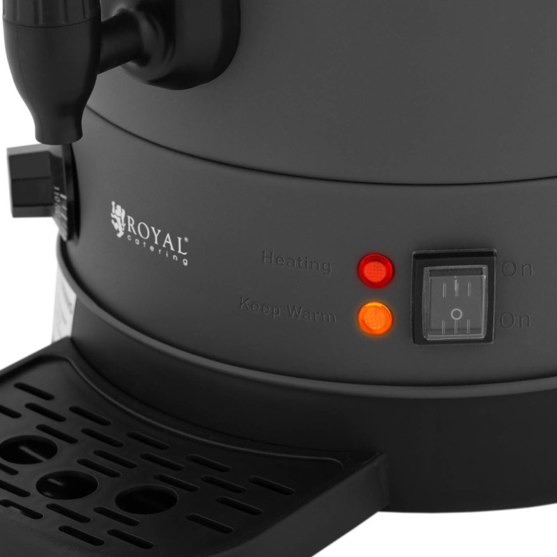 Warnik vandens šildytuvas su dvigubomis sienelėmis ir kanalizacija 13,5 L 2500 W pilka