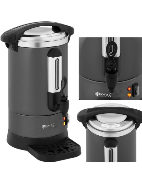 Arbatos kavos virimo aparatas su čiaupu ir lašintuvu 6 L 950 W pilka Arbatos kavos virimo aparatas su čiaupu ir lašintuvu 6 L 950 W pilka