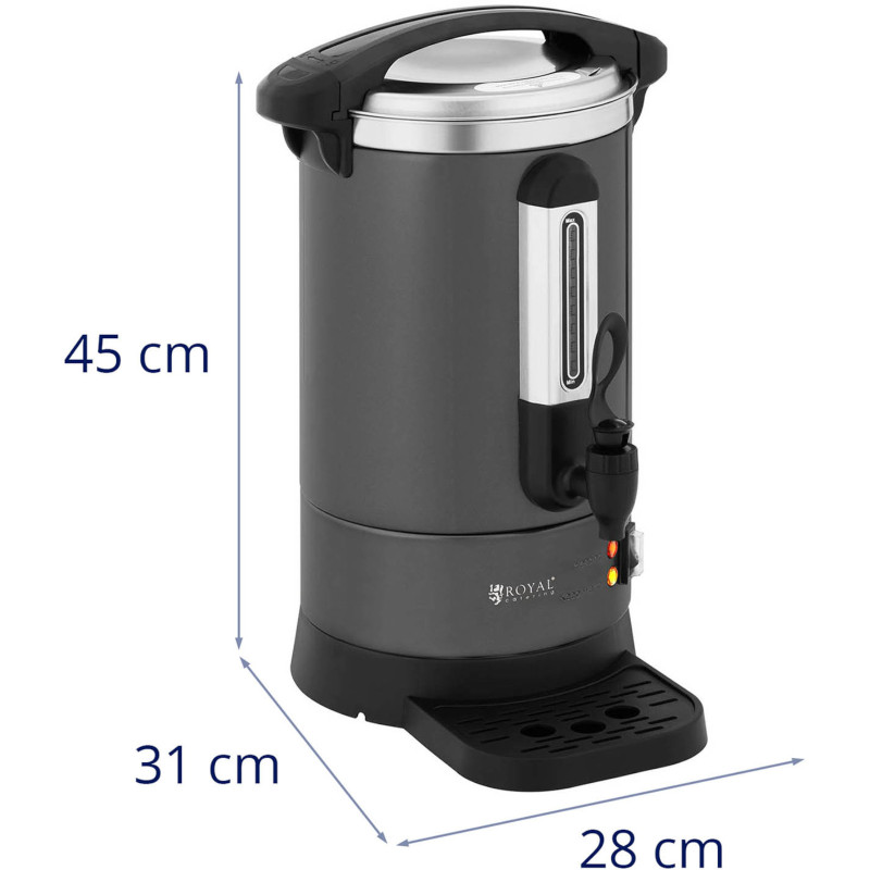 Arbatos kavos virimo aparatas su čiaupu ir lašintuvu 6 L 950 W pilka