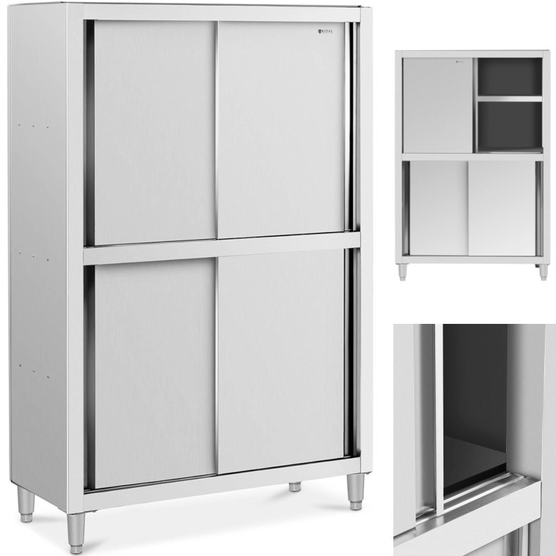 Nerūdijančio plieno virtuvės spinta su stumdomomis durimis 120 kg 120 x 50 x 180 cm