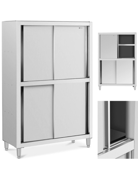 Nerūdijančio plieno virtuvės spinta su stumdomomis durimis 120 kg 120 x 50 x 180 cm