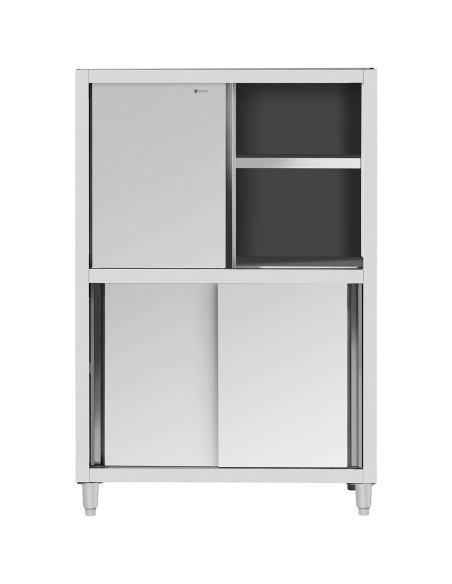 Nerūdijančio plieno virtuvės spinta su stumdomomis durimis 120 kg 120 x 50 x 180 cm