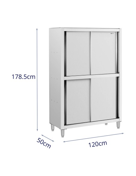 Nerūdijančio plieno virtuvės spinta su stumdomomis durimis 120 kg 120 x 50 x 180 cm