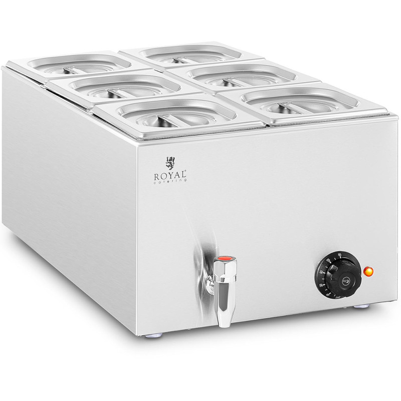 Bain marie maisto šildytuvas šildymo bufetas 6 x GN 1/6 600 W