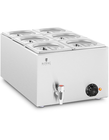 Bain marie maisto šildytuvas šildymo bufetas 6 x GN 1/6 600 W Bain marie maisto šildytuvas šildymo bufetas 6 x GN 1/6 600 W