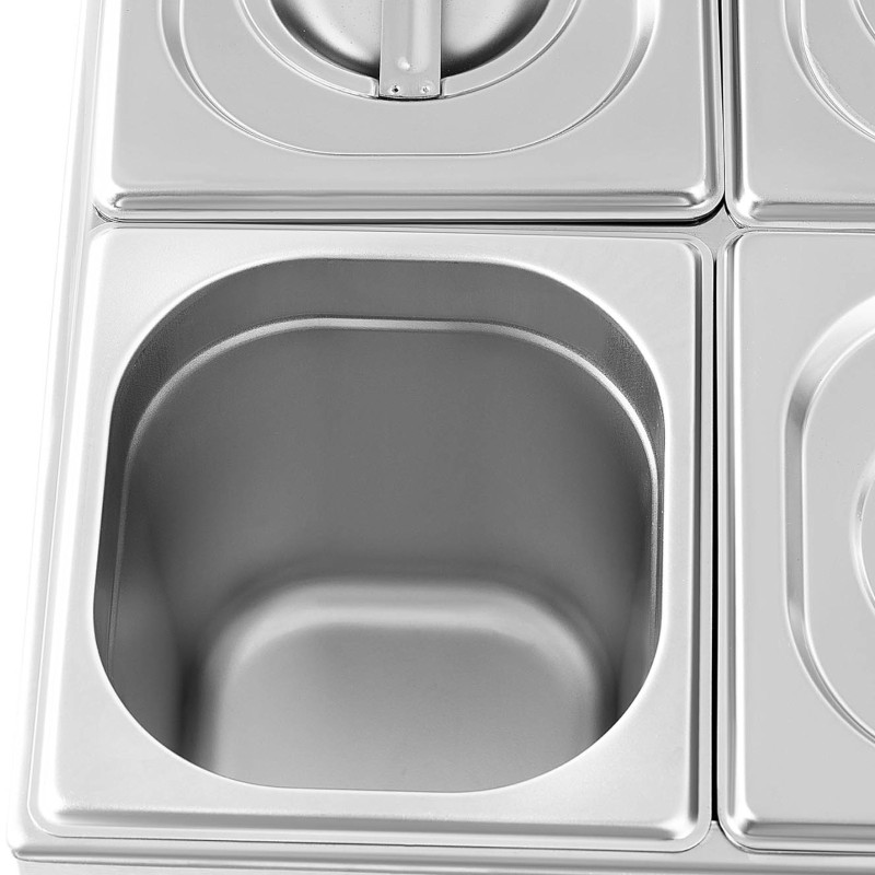 Bain marie maisto šildytuvas šildymo bufetas 6 x GN 1/6 600 W