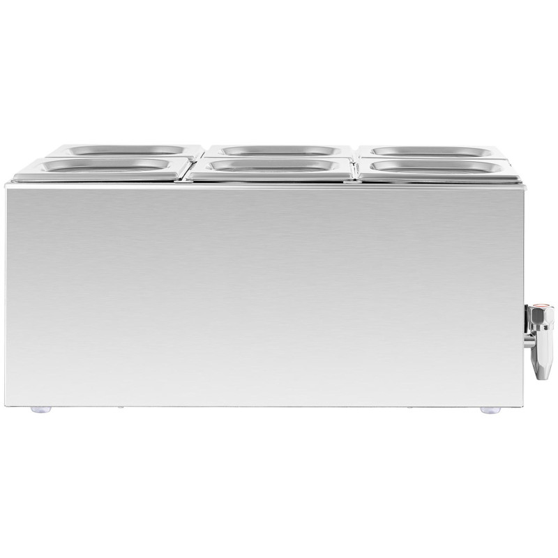 Bain marie maisto šildytuvas šildymo bufetas 6 x GN 1/6 600 W