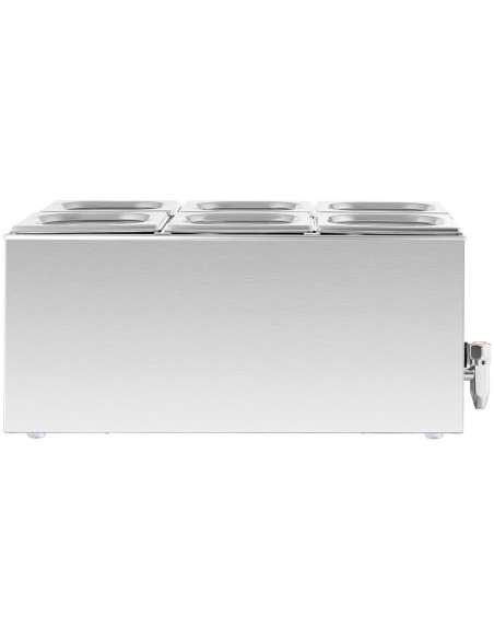 Bain marie maisto šildytuvas šildymo bufetas 6 x GN 1/6 600 W Bain marie maisto šildytuvas šildymo bufetas 6 x GN 1/6 600 W