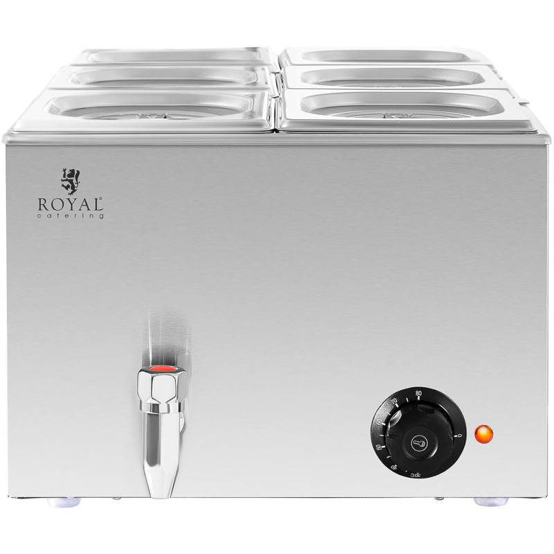 Bain marie maisto šildytuvas šildymo bufetas 6 x GN 1/6 600 W