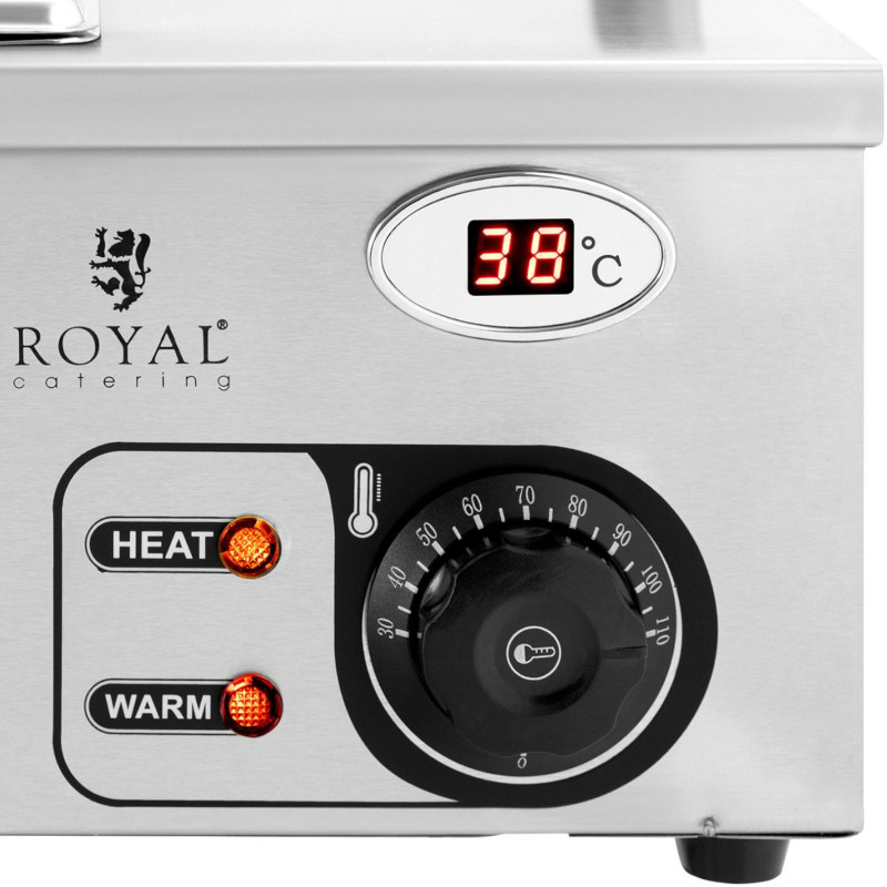 Bain marie maisto šildytuvas šildymo bufetas su dangteliu 4 x GN 1/2 2000 W