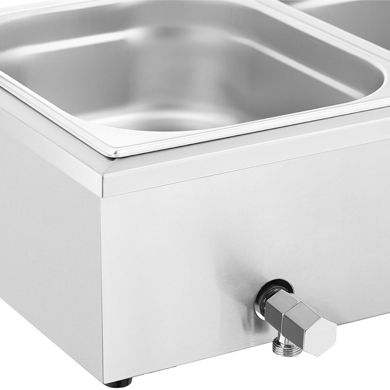 Bain marie maisto šildytuvas šildymo bufetas su dangteliu 4 x GN 1/2 2000 W