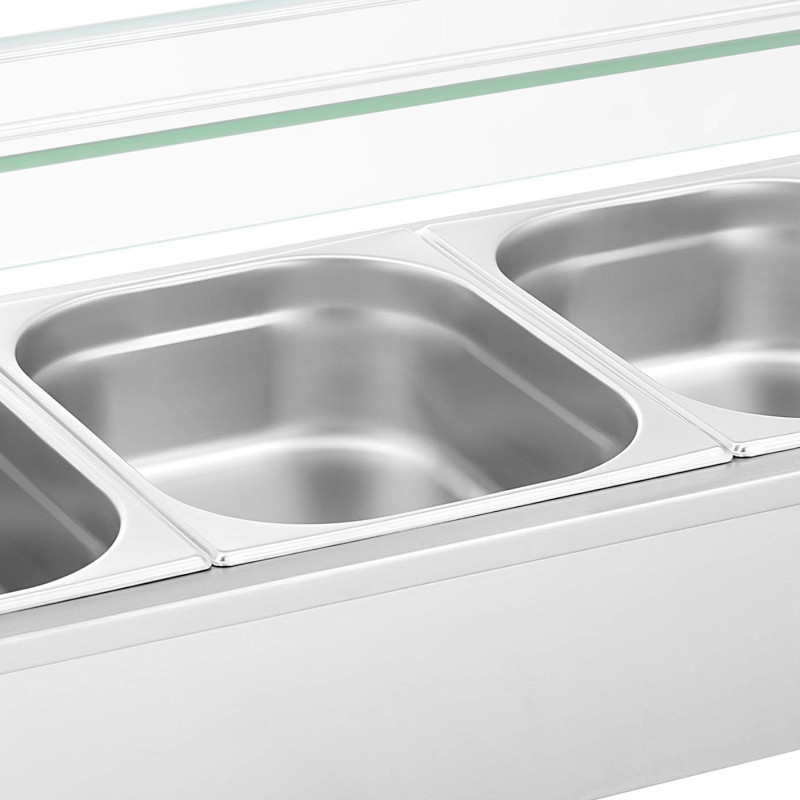 Bain marie maisto šildytuvas šildymo bufetas su dangteliu 4 x GN 1/2 2000 W