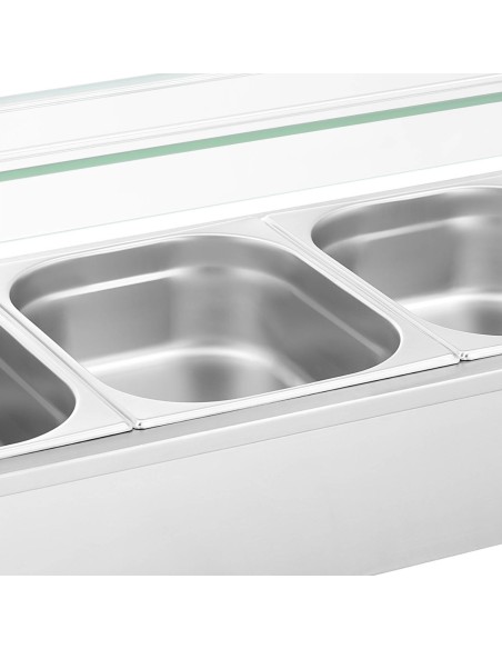 Bain marie maisto šildytuvas šildymo bufetas su dangteliu 4 x GN 1/2 2000 W Bain marie maisto šildytuvas šildymo bufetas su dangteliu 4 x GN 1/2 2000 W