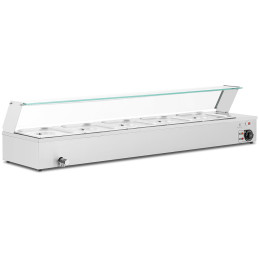 Bain marie maisto šildytuvas šildymo bufetas su dangteliu 5 x GN 1/2 2000 W