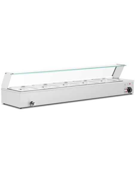 Bain marie maisto šildytuvas šildymo bufetas su dangteliu 5 x GN 1/2 2000 W Bain marie maisto šildytuvas šildymo bufetas su dangteliu 5 x GN 1/2 2000 W
