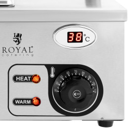 Bain marie maisto šildytuvas šildymo bufetas su dangteliu 5 x GN 1/2 2000 W