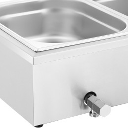 Bain marie maisto šildytuvas šildymo bufetas su dangteliu 5 x GN 1/2 2000 W