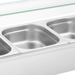 Bain marie maisto šildytuvas šildymo bufetas su dangteliu 5 x GN 1/2 2000 W