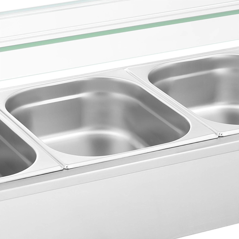 Bain marie maisto šildytuvas šildymo bufetas su dangteliu 5 x GN 1/2 2000 W