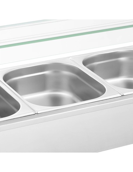 Bain marie maisto šildytuvas šildymo bufetas su dangteliu 5 x GN 1/2 2000 W Bain marie maisto šildytuvas šildymo bufetas su dangteliu 5 x GN 1/2 2000 W