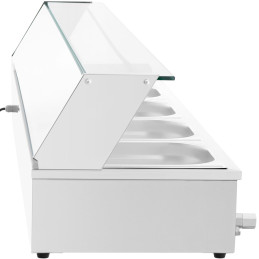 Bain marie maisto šildytuvas šildymo bufetas su dangteliu 5 x GN 1/2 2000 W