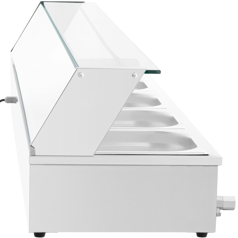 Bain marie maisto šildytuvas šildymo bufetas su dangteliu 5 x GN 1/2 2000 W