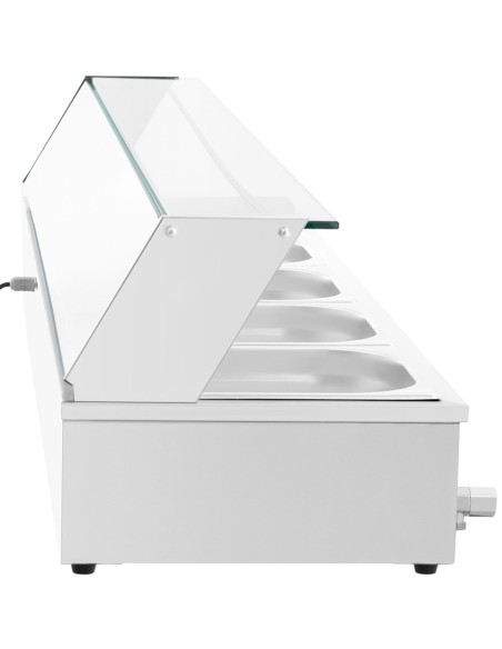 Bain marie maisto šildytuvas šildymo bufetas su dangteliu 5 x GN 1/2 2000 W Bain marie maisto šildytuvas šildymo bufetas su dangteliu 5 x GN 1/2 2000 W